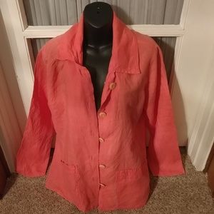 Flax by Jeanne Engelhart 100% Linen Duster Top